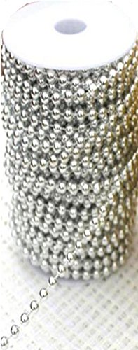 Mondial-fête Rouleau guirlande de perles argentés 10 mètres