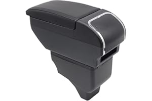 KAERGK Per Peugeot 208 2018-2021 Braccioli Scatola di immagazzinaggio centrali Console mano con portabicchieri nori