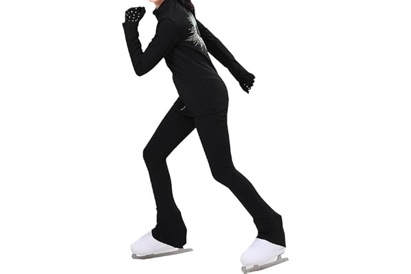 CuLtp Enfant Fille Tenue Patinage Artistique Ensemble, Pantalons Et Vestes Patinage Artistique, D'EntraîNement pour Le Patinage Artistique pour Le Patinage Artistique