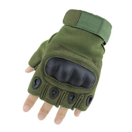 GOCART WITH G LOGO Tactical Military HikingGloves Mountain Biking Camping Fingerless Half Finger Men Women Outdoor Gloves (XL, Green, Camping_and_Hiking) - Image 3