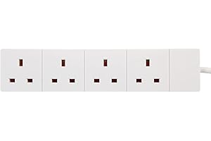 PRO ELEC PELB1517 4 Gang Extension Lead 2m, White