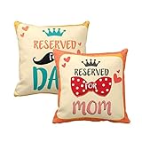 YaYa cafe for Mom Dad, Reserved for Queen Mom King Dad Cushion Covers 20x20 inches Marriage Mothers Fathers Day