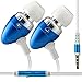 Price comparison product image Aventus (Baby Blue) Acer Liquid Z6 Plus High Performance 3.5mm Jack Stereo Headset In-Ear Aluminium Earphones with Microphone and On/Off Button
