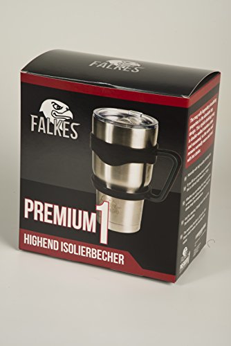 Der perfekte Trinkbecher mit TOP Isolierung und 800 ml Inhalt – DER FALKES Premium 1 – mit Henkel - 2