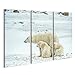 Produktbild islandburner Bild Bilder auf Leinwand Eisbär mit Jungen. EIN Polarer Bär mit Zwei kleinen Bärenjungen auf dem Schnee. Der Eisbär (Ursus maritimus) Wandbild, Poster, Leinwandbild EZA