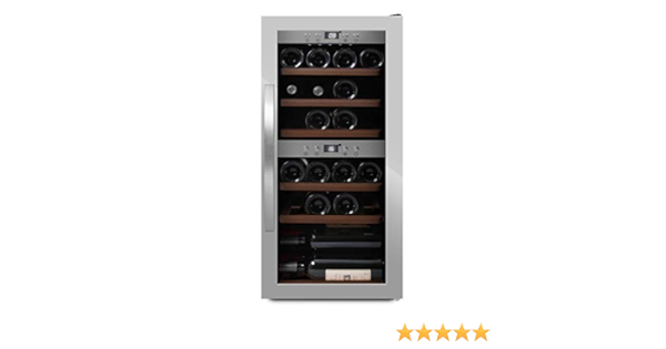 Mquvee Wine Cooler Free Standing Wineexpert 24 Stainless Space For Up To 24 Bottles 2 Temperature Zones 5 20 C Height 88 Cm Amazon Co Uk Large Appliances