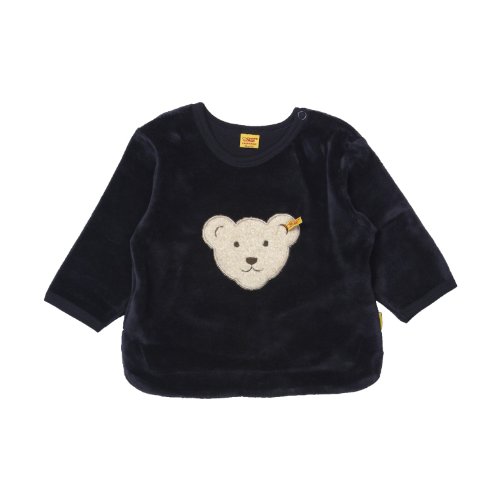 Steiff Baby Girls Sweatshirt 1/1 Arm Crew Neck Long Sleeve Sweatshirt, Blue (Marine ), 0-3 Months (Manufacturer size: 62)