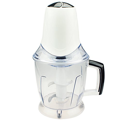 SAPIR SP-1111-I Elektrischer Blitzhacker mit Becher Doppel-Edelstahl-Klingen, 1,5 L, weiß / schwarz