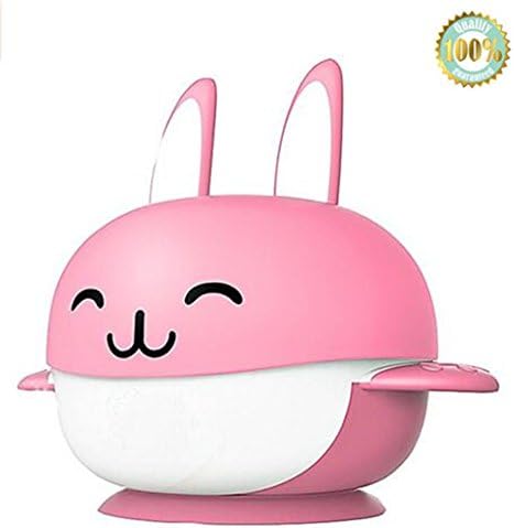 Dotala Baby Toddler Training Stay Put Suction Bowl with Lid and 2 Matching Spoon ,Infant Feeding Tableware 4 set,FDA Approved BPA free Perfect Baby Shower Gift Set (Pink-Bowl+Lid+2 Spoons)
