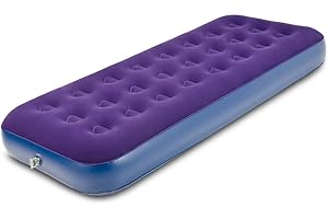 Victoper Inflatable Mattress, Quick Air Bed Blow Up Bed Single Camping Mattress Flocked Surface Coil Beam Construction Quick Inflation Air Mattress L188cm x W73cm x D22cm Max Weight 227kg
