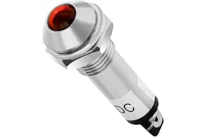 WITTKOWARE LED Signallampe aus Metall, Außen-Ø 10mm, Einbau-Ø 8mm, 12V AC/DC (5~15V), Leuchtfarbe rot