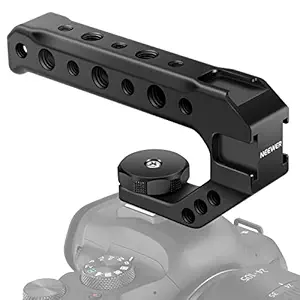 Neewer Camera Hot Shoe Top Handle Grip, Universal Video Stabilizing Rig with 3 Cold Shoe Mounts Compatible with Sony A7 III, Fits Microphone, LED Light, Monitor for Low-Angle Shots, Metal - ST28