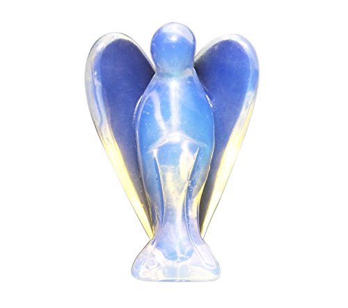 Mina Heal - Statuetta di Angelo Custode Tascabile in opalite Che rappresenta la Pace e l'armonia, Opalina, 1 Pezzo