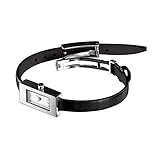 ODM-Damen Quarz Uhr, ST STAHL Fall, Schwarz Leder Riemen - SS96-1 - Harmonious II