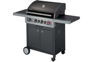 ENDERS - Barbecue Boston Black 4 K Turbo - 4 brûleurs dont 1 Turbo Zone - 1 brûleur arrière infrarouge - 1 brûleur latéral - SWITCH GRID- 21,85 kW