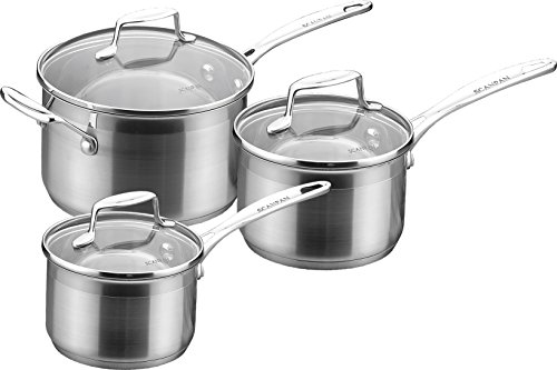 Scanpan SC71060000 Set de 3 Casseroles avec Couvercle, Aluminium, INOX, 0 cm
