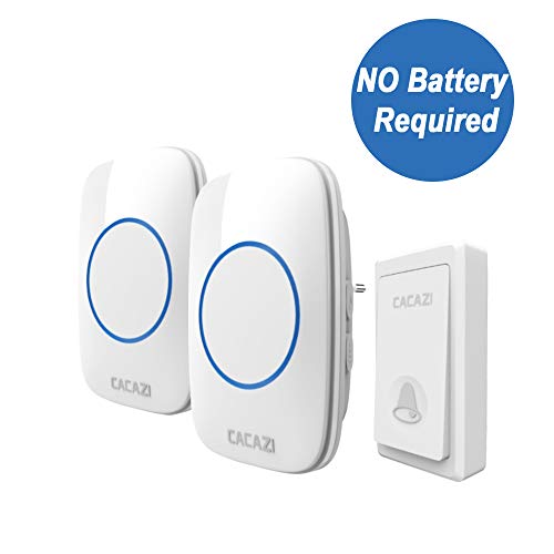 Funkklingel Wasserdicht, Onlinetek Türklingel Funk Batterielos mit 2 Empfänger 1 Sender Klingel, 58 Klingeltönen, 4 Stufiger Lautstärke, 201m Reichweite Türklingel Kabellos mit LED Anzeige