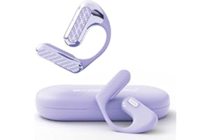 BADENBURG EarStereo 01 Open Ear Kabellose Kopfhörer, Bluetooth Earbuds, 60h Spielzeit, 15.4mm Bio-Fiber Treibern mit SoundPlus Algorithmus, ENC Rauschunterdrückung, Büro/Fitness/Freizeit(Lila)
