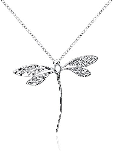 ANNN Silver dragonfly pendant Necklace long fall for gift to women girls by ANNN