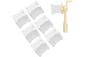 Artong Plastic Floss Bobbins 240 Pieces White Cross-Stitch Thread Holder with 1 Floss Winder for Embroidery FOSS Organizer, DIY Sewing Storage Thread Organizer (240 Pieces)