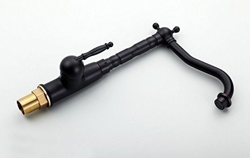 Hiendure® Einlochmontage Einhebelmischer Küchenarmatur Aus Messing Keramik-Kartusche schwenkbarer Rohrauslauf Hoher Auslauf Wasserhahn Öl-rieb Bronze - 2
