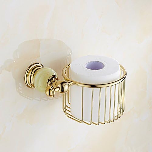 European natural jade Shi Qingyu tissue basket/Golden Marble Tissue Box/Toilet paper box/Bathroom Shelves Accessories-A