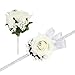 Produktbild Rose Handgelenk Corsage Armband und Blume im Knopfloch Set Strass Band Blumen Hochzeit Prom Elfenbeinküste