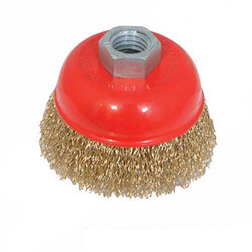 Silverline 371743 Messingdraht-Topfbürste, gewellt 100 mm