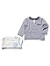 M&Co Baby 100% Cotton Long Sleeve Pocket Front Stripe Plain Casual T-Shirts - 2 Pack White 12/18 Mnth