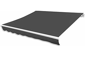 Tidyard Store d'auvent Toile avec Revêtement Hydrofuge Résistant aux UV Anthracite 381 x 296 cm (Cadre Non Inclus)