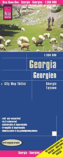 Georgia, mapa impermeable de carreteras. Escala 1:350.000 impermeable. Reise Know-How.: worldmapping