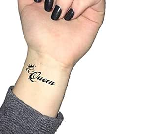 The Canvas Arts Temporary King Queen Waterproof Tattoo For Men And Women Wrist Arm Hand 60 X105 Mm Amazon In Beauty
