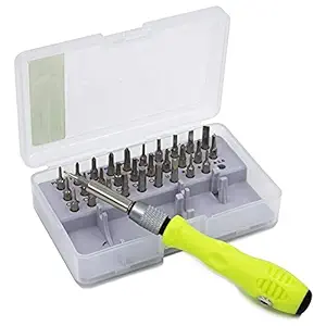 VOLO 32-in-1 Small Screwdriver Set Repair Tool - Mini Screwdriver Bits Set with Magnetic Flexible Extension Rod for Glasses, Phone, Watch, iPad ( Green, Standard ).