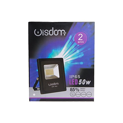 FARO FARETTO PROFESSIONALE A LED 5730 PER ESTERNO WISDOM IMPERMEABILE IP65 DA 50W EFFETTIVI 4200 LUMEN LUCE FREDDO 6500K IL FARO MONTA LED 5730 ULTRA LUMINOSI, DI ULTIMA GENERAZIONE E CON UN OTTIMA RESA CROMATICA
