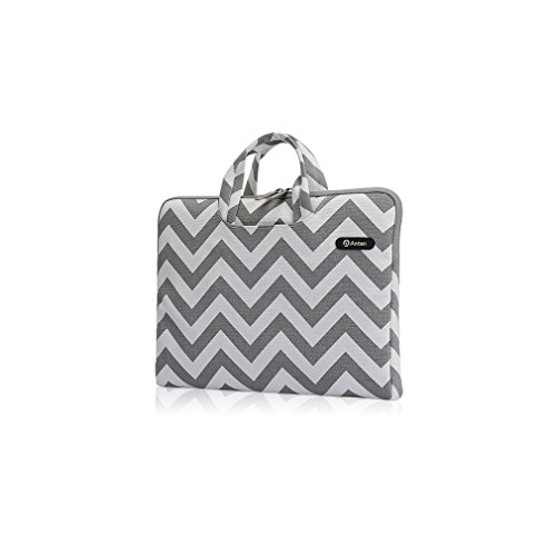 Anten® Primeday Rabatt Leder Laptop Tasche für Laptop / Tablet MacBook / mit Bildschirmdiagonale 11-Zoll(35.00 x23.50 x 2.20) ,aus Segeltuch,Wellen Grau