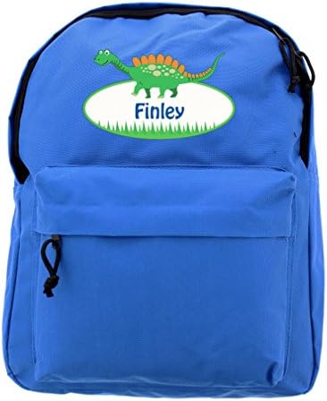 Personalised School Bag. Childrens Blue Dinosaur Backpack. Rucksack. Childs Name