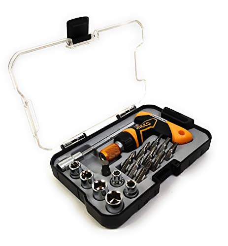 Homdum® Carbon Steel Professional Industrial Grade T-Shape Handle Screwdriver Set with Box Spanners -Pack of 18