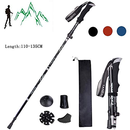 Bastones de trekking bastón portátil telescópico antichoque para caminar con bastón plegable