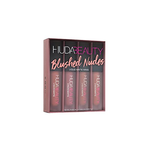Huda Beauty, Blushed Nudes, Liquid Matte Minis - mini rossetti nude, liquidi e opachi