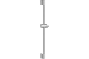 Auralum Edelstahl Duschstange 65cm, Brausestange mit Duschkopfhalterung 360°Drehbar und Verstellbar, Duschstange mit Variable Wandbefestigungen für Variabel Anpassung an Bestehende Bohrlöcher, Chrom