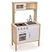 Produktbild Froggy Kinderküche aus Holz Spielküche mit Schränken, Mikrowelle Spülbecken mit Wasserhahn und Ofen Natur Weiss