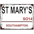 Ecool St Mary's Southampton retro shabby chic vintage style picture metal wall plaque sign (200mm x 150mm)