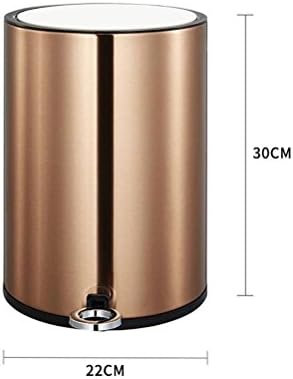 GAOCHUNFANG® Stainless Steel Pedal Trash Can Home Cover Trash Can Kitchen Trash Bin Living Room Bedroom Wastebasket 8L , Rose gold