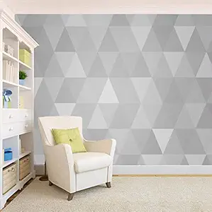 Psgraphics Self Adhesive Wallpaper Wall Sticker for Home Decor Office Living Room Bedroom Hall Kids Room Play Room 3D Design hd Quality Grey(48inchx72inch)-24sqft-1Roll