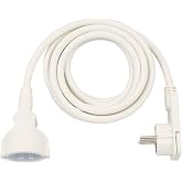 Brennenstuhl 3 m extension cable with flat plug (electrical extension, flat plug, for indoors) White