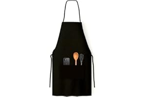 ADM PASS GROUP Delantal de cocina Impermeable, con 2 bolsillos 100% poliéster Ajustable, Mandil transpirable ideal para cocinero, camarero o barbacoas. Apron chef para Hombres y Mujeres. Resistente.
