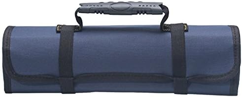 iVooVoo Protable Tool Kit, 22 Pockets Tool Roll Tools Bag Pouch Multi-Purpose Heavy Duty Canvas Professional Electricians Organizer (Blue)