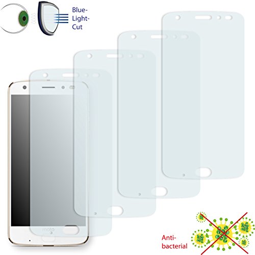 DISAGU 4 x ClearScreen screen protection film for Motorola Moto Z2 Force antibacterial, BlueLight filter protective film (intentionally smaller than the display due to its curved surface)
