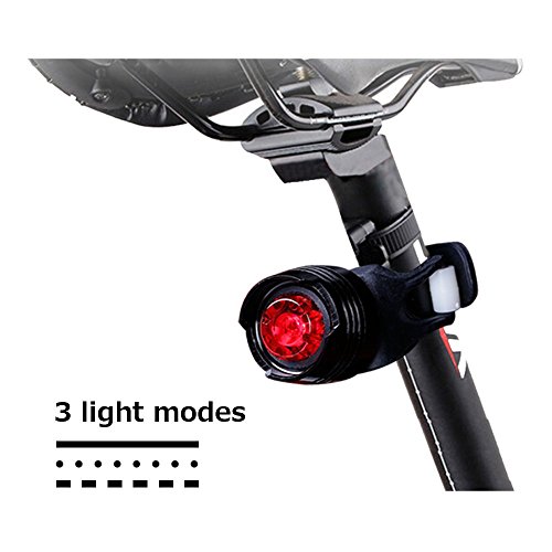 LED Fahrradbeleuchtung Wasserdichte IPX4 USB Wiederaufladbare Fahrradlampe 180 Lumen Fahrradlicht mit 4 Licht Modi Frontlichter und 3 Licht Modi Rücklicht, als Taschenlampe, von AGPTEK LC01 - 4