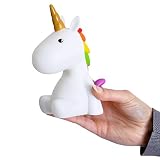 Einhorn Nachtlicht Tischlampe von Elbenwald Batteriebetrieb PVC - 3